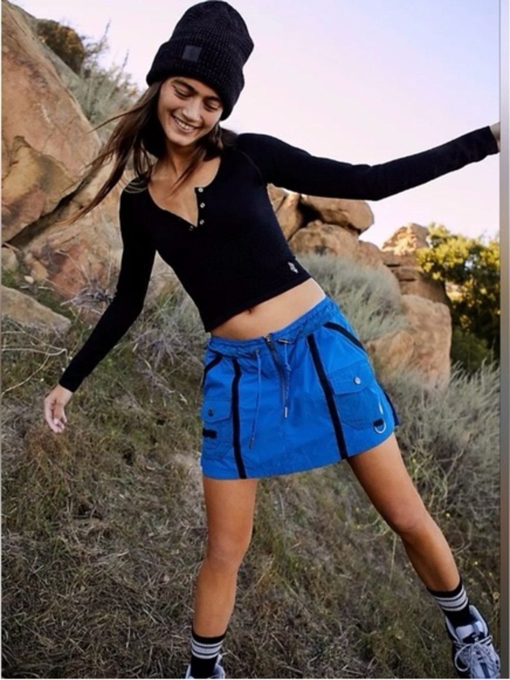 FP Movement Moonbeam Skort True Blue Utility Cargo Mini Size S